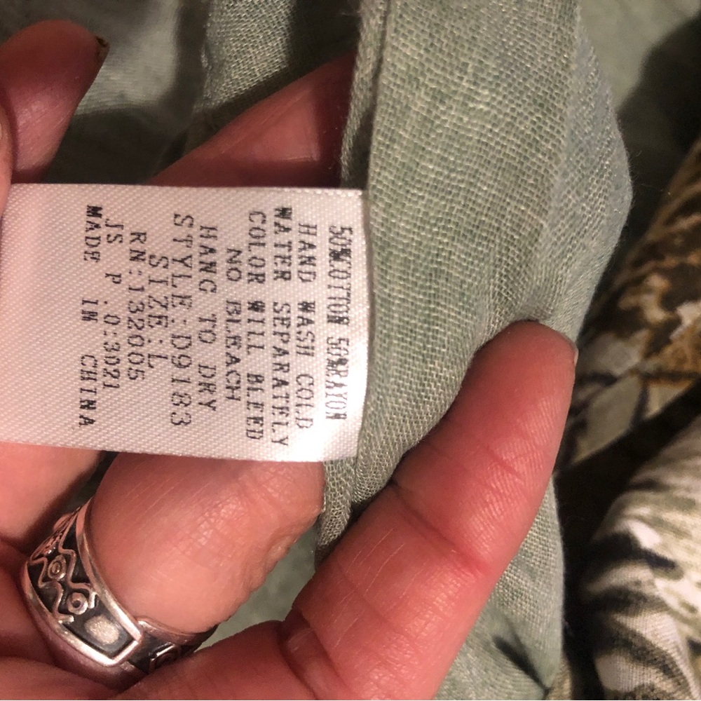 NWT Sage Green Floral Boho Maxi Flowy Cotton Dress with thick straps - Picture 10 of 10